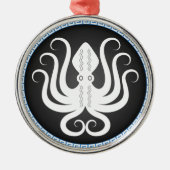 Octapus Schild Silbernes Ornament (Vorne)