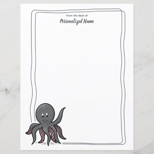 Octavia Octopus unbeschichtete Papierblätter (Vorderseite)