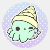 Octi-Cream-Aufkleber Runder Aufkleber (Vorderseite)