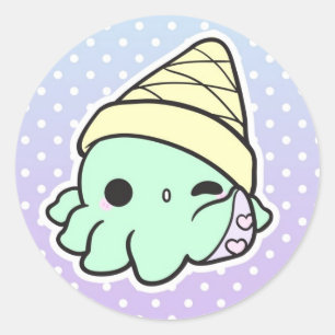 Octi-Cream-Aufkleber Runder Aufkleber