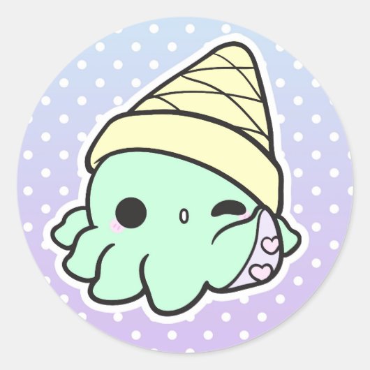 Octi-Cream-Aufkleber Runder Aufkleber (Vorderseite)