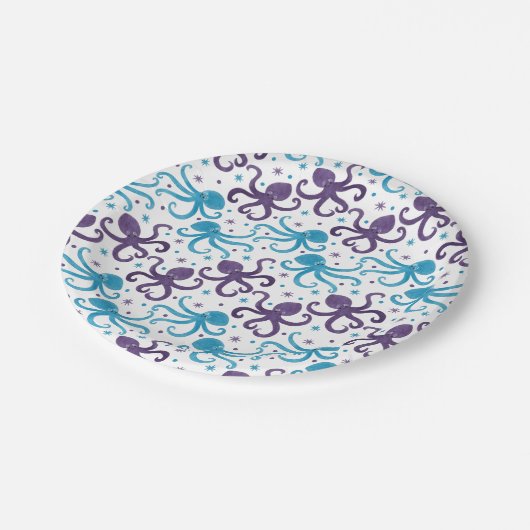 Octo die Krake und die Freunde Pappteller (Schrägansicht)