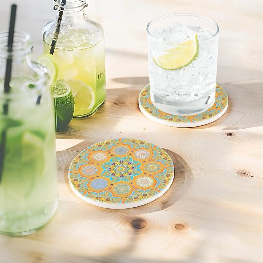 Octo heller arabesque maurische Mandarine Stil Getränkeuntersetzer