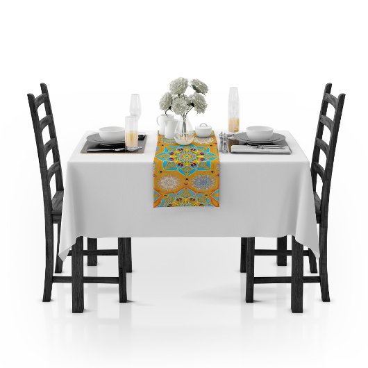 Octo heller arabesque maurische Mandarine Stil Kurzer Tischläufer