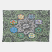 Octo heller arabesque Maurische Stein Grün Geschirrtuch (Horizontal)