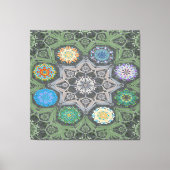 Octo heller arabesque Maurische Steine grün Leinwanddruck (Vorderseite)
