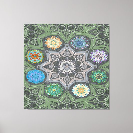Octo heller arabesque Maurische Steine grün Leinwanddruck (Vorderseite)