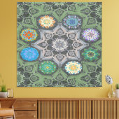 Octo heller arabesque Maurische Steine grün Leinwanddruck (Insitu (Wohnzimmer))