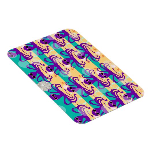 Octo Party Octopus Muster Magnet (Rechte Seite)