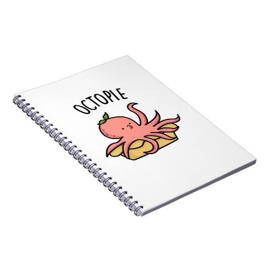 Octo-Pie Funny Octopus Pie Pun Notizblock (Rechte Seite)