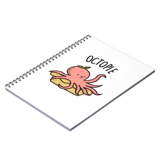 Octo-Pie Funny Octopus Pie Pun Notizblock (Linke Seite)