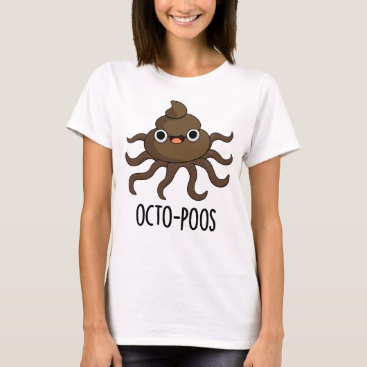 Octo-poos Funny Octopus Pun T-Shirt (Vorderseite)