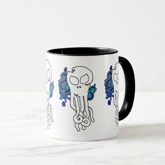 Octo Skull blau Tasse (VorderseiteRechts)