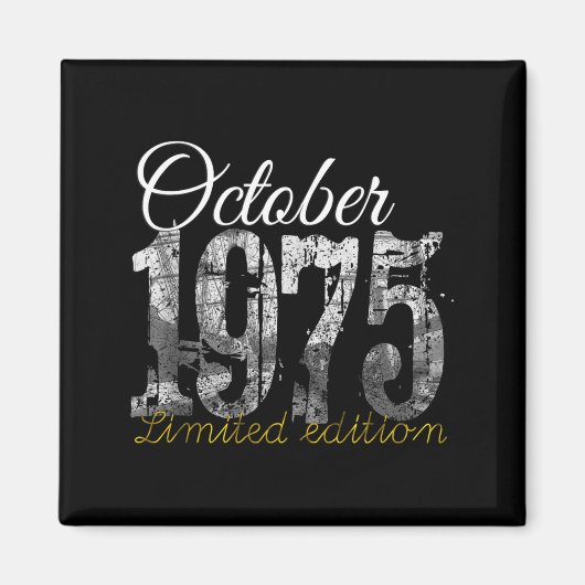 October 1975 Tee 50 Year Old Shirt 1975 50th Birth Magnet (Vorne)