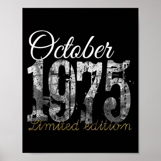 October 1975 Tee 50 Year Old Shirt 1975 50th Birth Poster (Vorne)