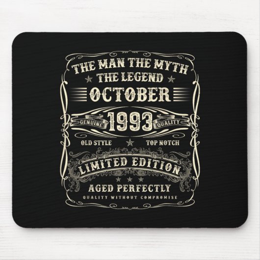 October 1993 32nd Birthday For Men 32 Year Old Bda Mousepad (Vorne)