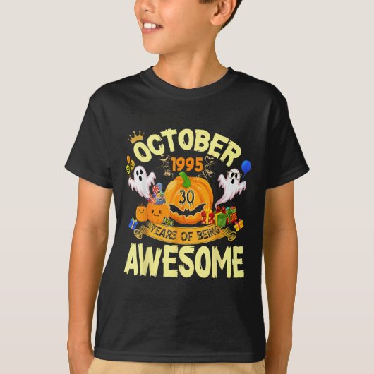 October 1995 30 Years Of Being Awesome Funny Hallo T-Shirt (Vorderseite)