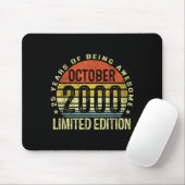October 2000 25th Birthday For Men Women 25 Year O Mousepad (Mit Mouse)