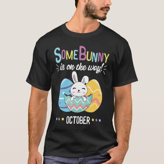 October Baby Reveal Easter Pregnancy Announcement T-Shirt (Vorderseite)