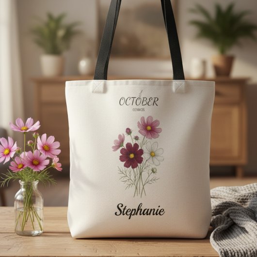 October Birth Flower Cosmos Birthday Tasche
