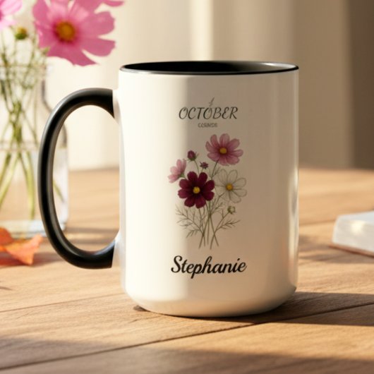October Birth Flower Cosmos Birthday Tasse