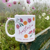 October Birth Flower Custom Name Marigold Cosmos Kaffeetasse