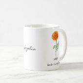 October Birth Flower Mug – Marigold Kaffeetasse (VorderseiteRechts)