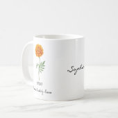 October Birth Flower Mug – Marigold Kaffeetasse (Vorderseite Links)