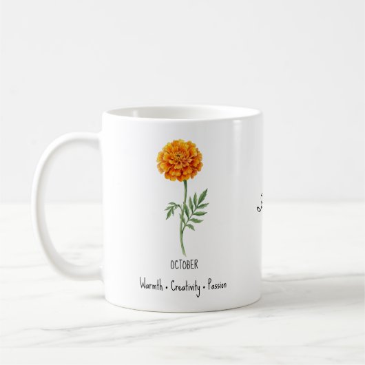 October Birth Flower Mug – Marigold Kaffeetasse (Links)