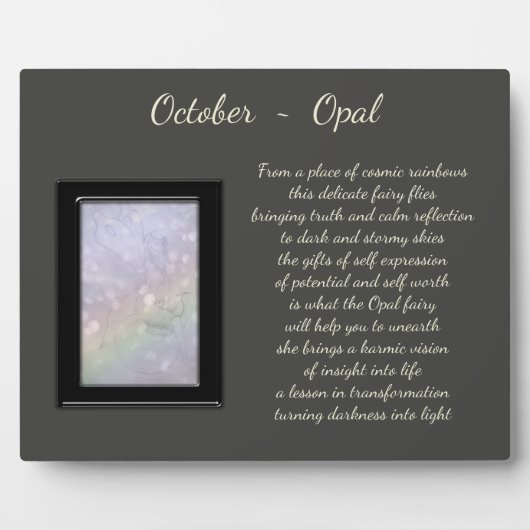 October Birthstone Opal Fotoplatte (Vorderseite)