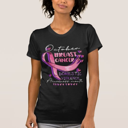 october breast cancer domestic violence awareness T-Shirt (Vorderseite)