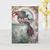 October Dreams Vampire Gothic Fairy Card Karte (Gelbe Blume)