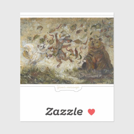 October Fun Whimsical Autumn Forest Animals Aufkleber (Blatt)