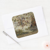 October Fun Whimsical Autumn Forest Animals  Quadratischer Aufkleber (Umschlag)