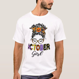 October Girl Halloween Messy T-Shirt