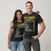 October Guy Nutrition Facts Libra Scorpio birthday T-Shirt (Unisex)