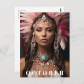 *~ OCTOBER Headresse Frauen Göttin OPAL AP53 Postkarte (Vorne/Hinten)