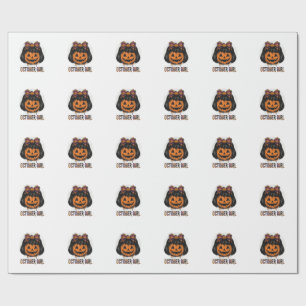 October Mädchen Kürbis Bogen Halloween Vektor Desi Geschenkpapier
