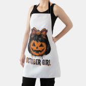 October Mädchen Kürbis Bogen Halloween Vektor Desi Schürze (InSitu)