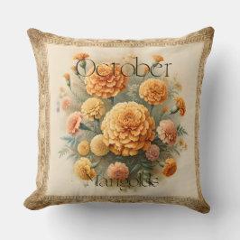 October Marigold Floral Birth Month Fall Decor Kissen