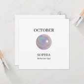 October Opal Personalized Birthday Card Karte (Vorderseite/Rückseite Beispiel)