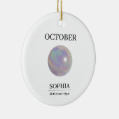 October Opal Personalized Birthday Card Keramik Ornament (Rechts)