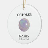October Opal Personalized Birthday Card Keramik Ornament (Links)