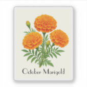 October Ringelblumen Aufkleber (Vorderseite)
