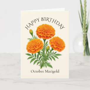 October Ringelblumen Geburtstag Karte