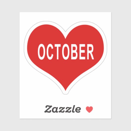OCTOBER Rote Liebe Herz Vinyl Sticker (Blatt)