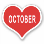 OCTOBER Rote Liebe Herz Vinyl Sticker (Vorderseite)