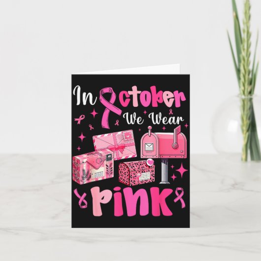 October We Wear Nk Breast Cancer Awareness Stal Wo Karte (Vorderseite)