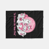 October We Wear Nk Ghosts Halloween Breast Cancer Fleecedecke (Vorderseite (Horizontal))