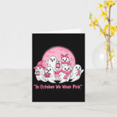 October We Wear Nk Ghosts Halloween Breast Cancer Karte (Gelbe Blume)